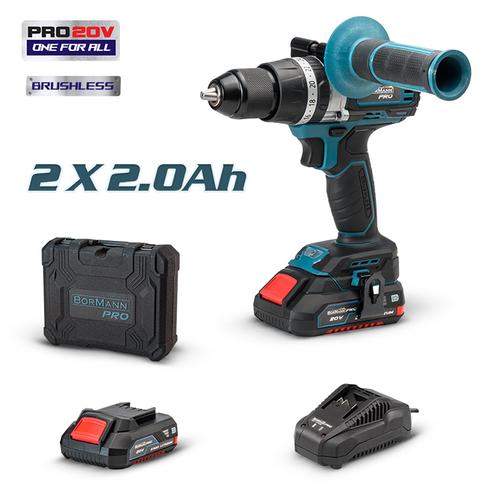 Δραπανοκατσάβιδο Κρουστικό BRUSHLESS 20V 2X2Ah - BORMANN PRO BBP5140