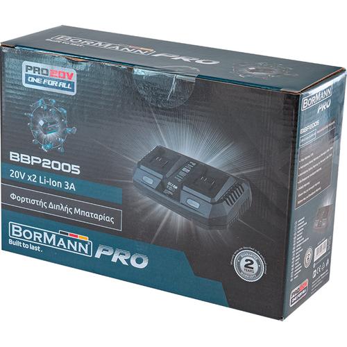 Φορτιστής Διπλής Μπαταρίας 20V Li-Ion 2X4.0Ah,3A PRO - BORMANN PRO BBP2005