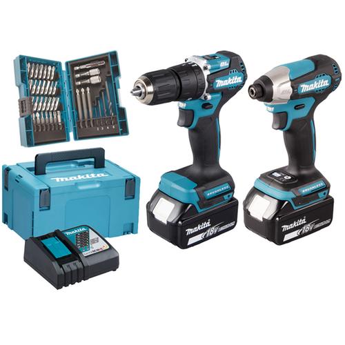 MAKITA DLX2414JX4 DHP487+DTD157+B-54106+2xBL1830B+DC18RC+1xMAKPAC+B-54106