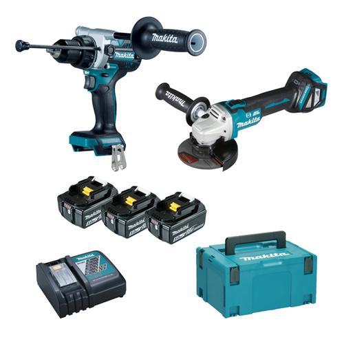 MAKITA DLX2435TJ DHP486+DGA513+3xBL1850B+DC18RC+MAKPAC